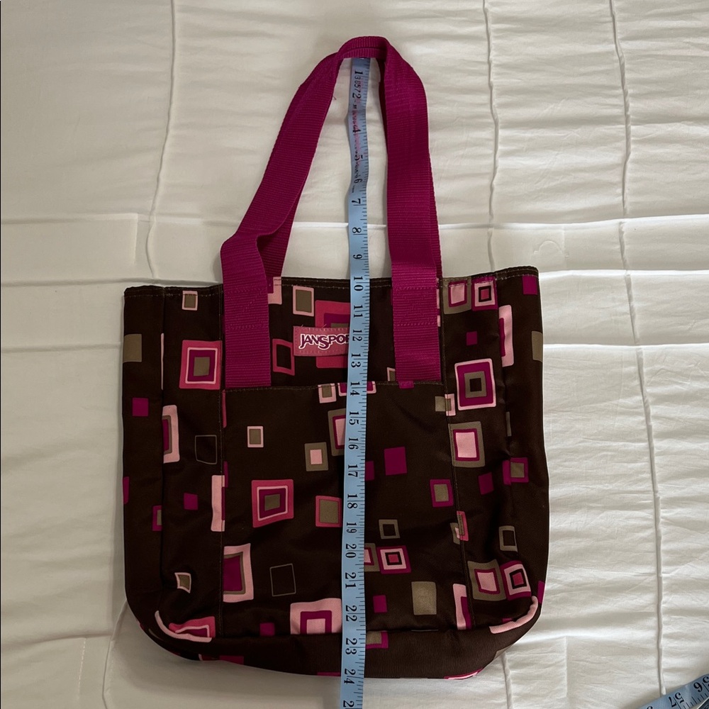 Jansport Geometric Pink and Brown Tote - Picture 6 of 8